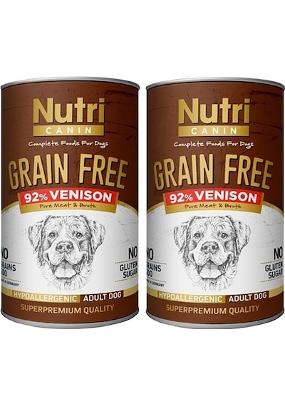Nutri Canin Tahılsız %92 Geyik Etli Konserve Yetişkin Köpek Maması 2 x 400 G