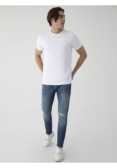 Ltb Basic Slim Fit Erkek T-Shırt Beyaz 012248451560033 - 100 Beyaz