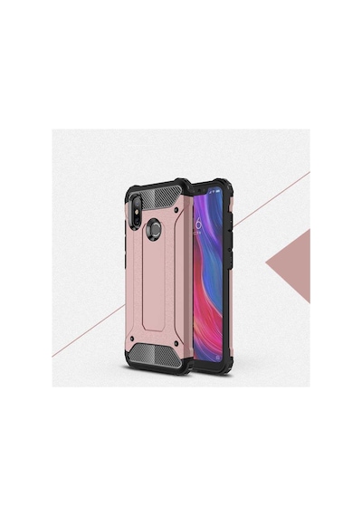Noktaks - Mi 8 Uyumlu - Kılıf Çift Katman Zırh Tank Crash Military Kapak - Rose Gold Rose Gold