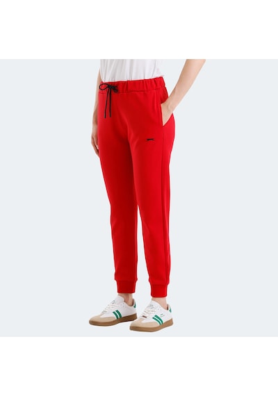 Slazenger VETERAN Kadın Cepli Kırmızı Eşofman Altı