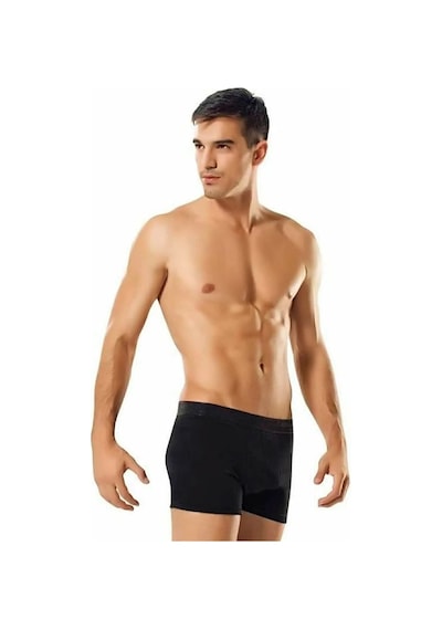 Erkek Likralı Elastan Boxer Siyah Renk Siyah
