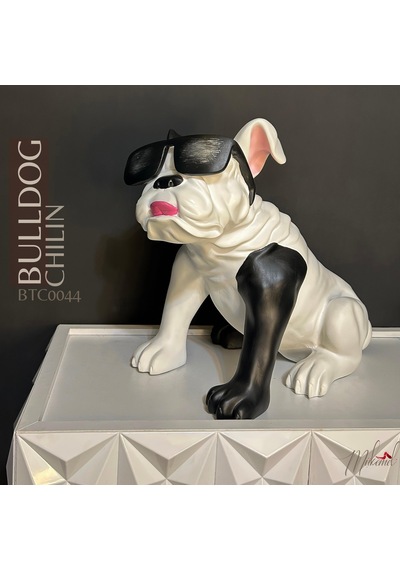 Güneş Gözlüğü Heykeli Bulldog Figür Dekoratif Obje Ve Biblo Masa
