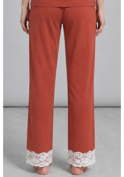 Kadın Dantelli Relaxed Kırmızı Pijama Takımı 4743