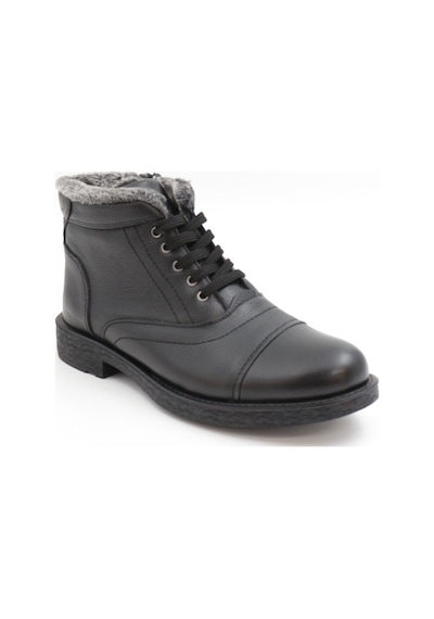 Nesilshoes Nesil Shoes Thrtrk 906 Siyah Hakiki Deri Kauçuk Taban Erkek Bot