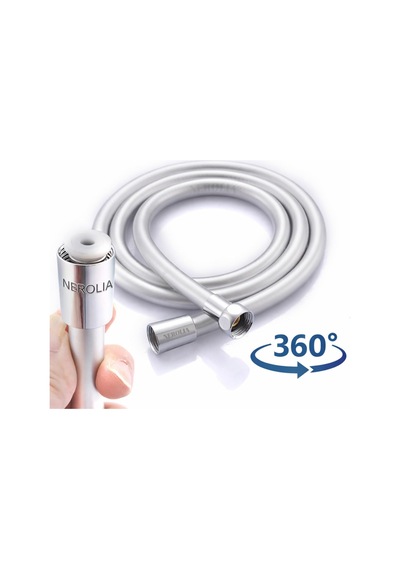 Nerolıa Gerçek Silikon Nozullu Duş Başlığı Seti / 360 Dönerli Kıvrışmaz Duş Hortumu / Yüksek Basınç / Ev Çok Renkli