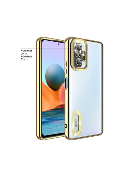 Xiaomi Redmi Note 10 Pro 4g Darbeye Dayanıklı Kamera Korumalı Silikon Kılıf Altın