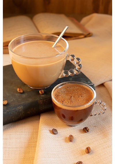 Perotti Girona Kahve Ve Çay Fincanı Takımı - Nescafe Çay Ve Kahve Fincan Seti Boncuklu 24 Parça
