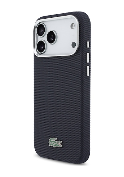 Apple iPhone 17 Pro Max Kılıf Lacoste Lisanslı M-safe Uyumlu Pvc Pike Desen İkonik Timsah Logolu Lacivert
