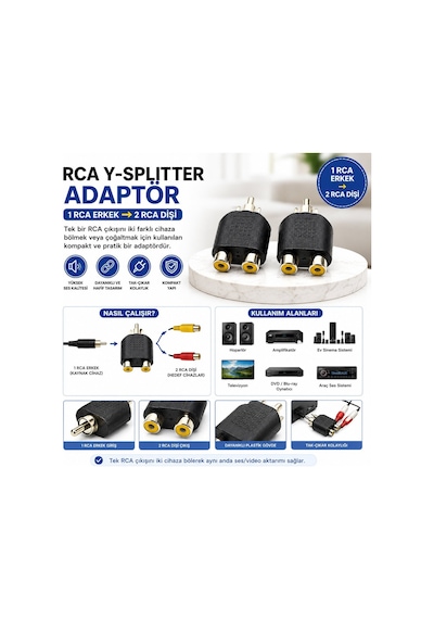 Krt-1133 Rca Rca Aparat Bağlantı Çevirici- 100'li Paket Diğer