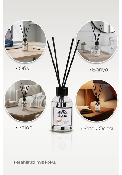 Çankırı Tuzu Bambu Çubuklu Oda Kokusu 110 Ml Red Diffuser Ortam Kokusu Ferahlatıcı