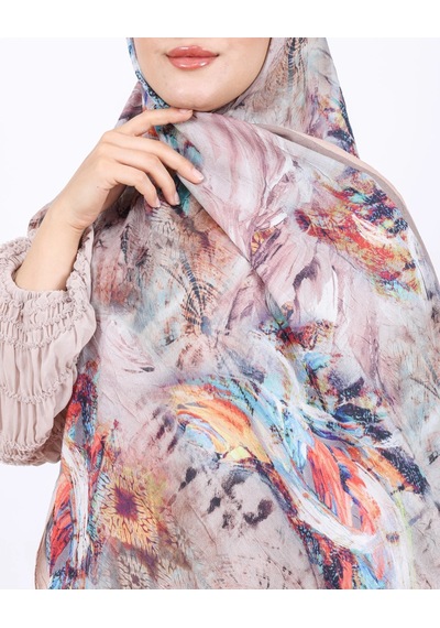 Luissa Bambu Kraş Şal Pastel Desen Bej