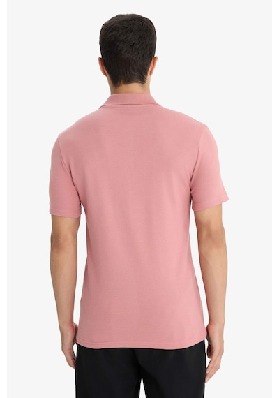 Defacto Slim Fit Dar Kesim Polo Yaka Kısa Kollu Pamuklu Modal Karışımlı Basic Düz Tişört M6609az25spbr103 Pembe