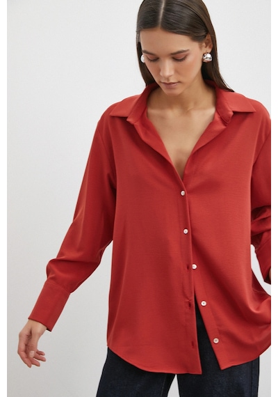 Never More Basic Polyester Gömlek Kiremit Kiremit