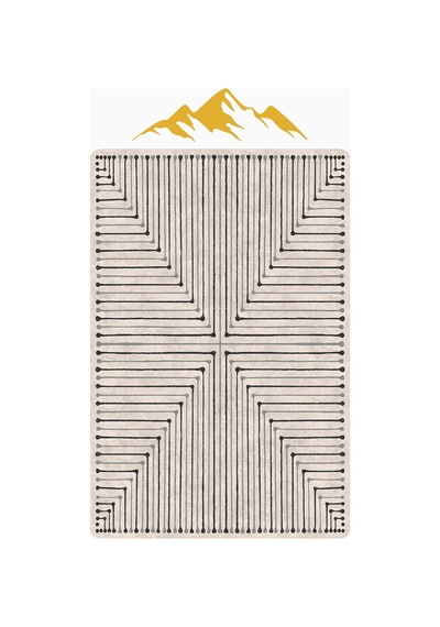 Modern Dijital Baskı Kaymaz Taban Halı H1139 Renkli
