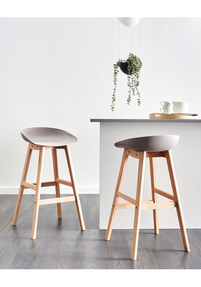 Mıcco 2 Li Taupe Bar Sandalyesi Seti, Doğal Kayın Ayaklı, Minimalist Iskandinav Tasarımı Gri Mıcco 2 Li Taupe Bar Sandalyesi Seti, Doğal Kayın Ayaklı, Minimalist Iskandinav Tasarımı Gri