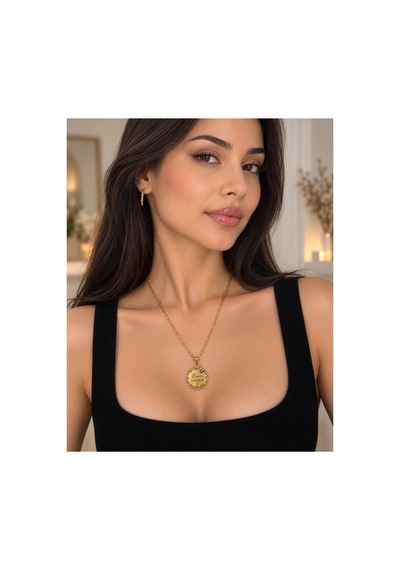 Güneş Modeli Kişiye Özel Tasarlanabilir Çelik Kolye Altın - 933544076 Altın