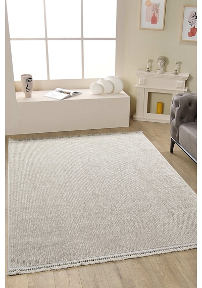 Mariesse Home Naturel Bukleli Yumuşak Dokulu Iskandinav Dokuma Halı Doho E602 Bej