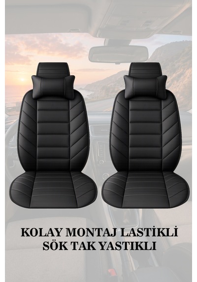 Focus 2005 Uyumlu Premium Lüks Siyah Renk 2 Adet Minder Ve Yastık