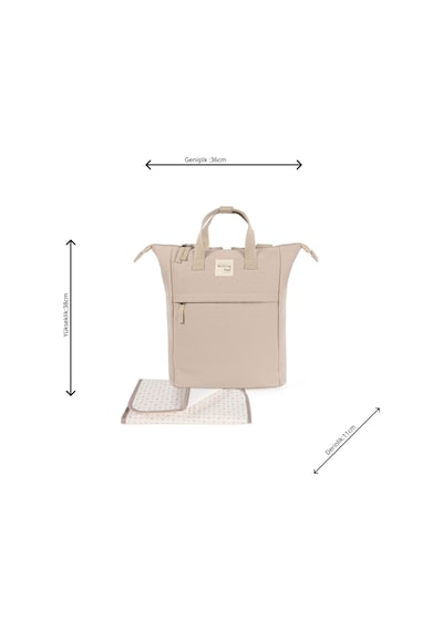 Walking Mum Eco Mum Bebek Bakım Sırt Çantası Apricot Bej