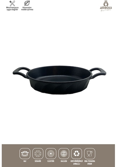 Vento Yanmaz Yapışmaz Titanyum Kaplama Sahan Omlet Tava 18 Cm Siyah