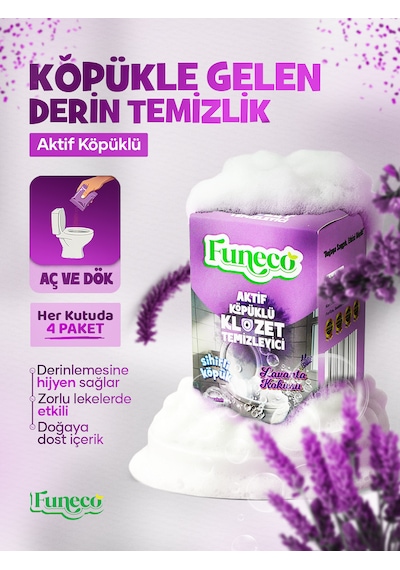 Klozet Tuvalet Wc Temizleyici, 300g, Aktif Köpüklü, Ekolojik Doğa Dostu, Aylık Paket, Lavanta