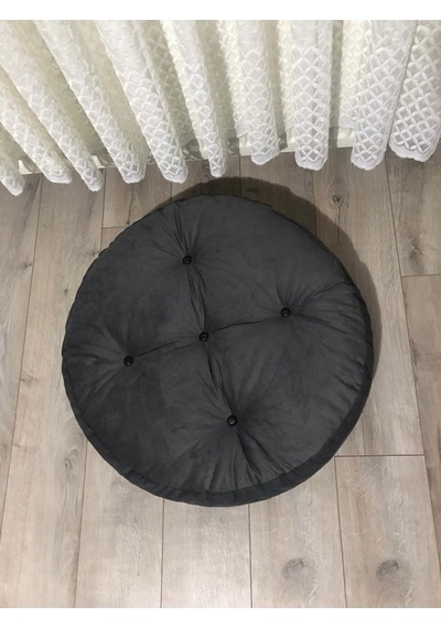 Yuvarlak Antrasit Yer Minderi 60x60 Antrasit