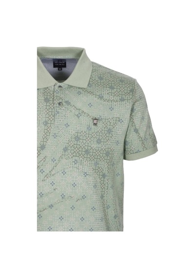 Erkek Polo Yaka Tişört Çağla Slim Fit Ribanalı Kol Pamuklu Baskılı T-shirt Ncs Jeans 1252-çağla Mint