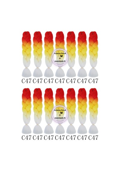 X-pression Afrika Örgüsü Ombreli Sentetik Saç 100 Gr 3 Renk 47