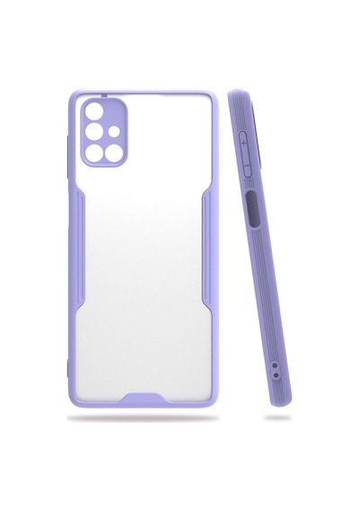Samsung Galaxy  Uyumlu,  M51 Kılıf Platin Silikon - Lila