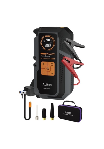 Auhma A9944 16.000 Mah Akü Takviye Cihazı Şarjlı Hava Kompresörü 150 Psı Lastik Şişirme Pompası Powerbank