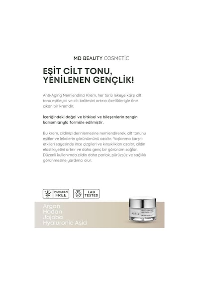 Md Beauty  Ve Leke Karşıtı Nemlendirici Krem 50 ML