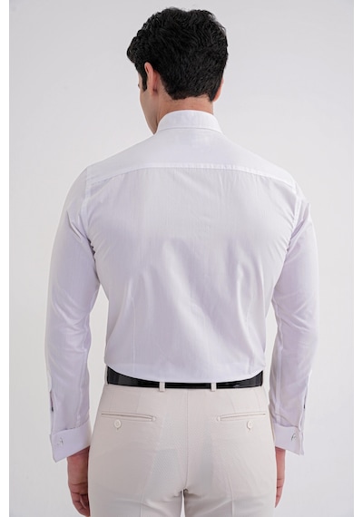 Gk 322 Slim Fit Beyaz Klasik Gömlek Beyaz