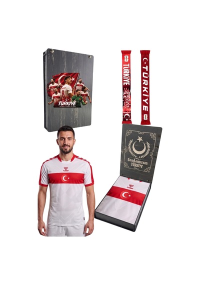 Hummel Beyaz Türkiye Forması Uv Kutu Ve Atkı Beyaz - Kırmızı