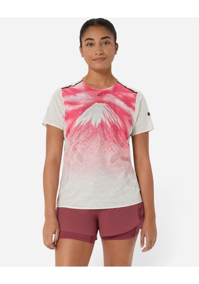 Asics Fujıtraıl Elıte Graphıc Ss Top Kadın Beyaz Kısa Kollu Tshirt 2012d484-100