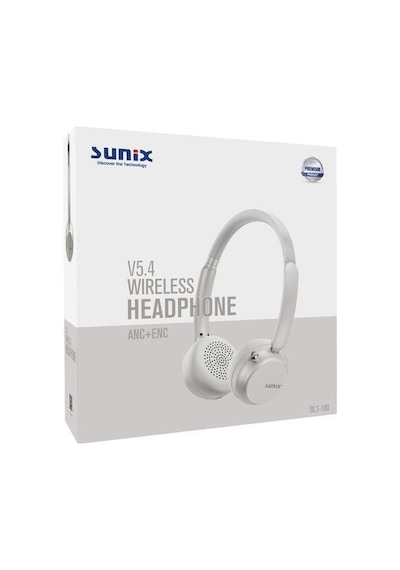 Sunix BLT-100 ANC+ENC Kablosuz Bluetooth 5.4 Kulak Üstü Kulaklık