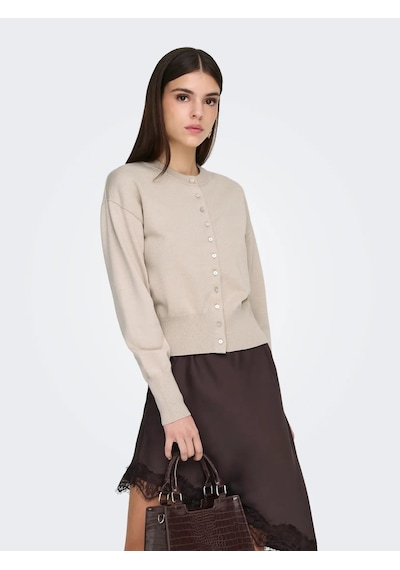 Only Onlmıo Ls O-neck Button Cardiga Kadın Hırka 15377295 Bej
