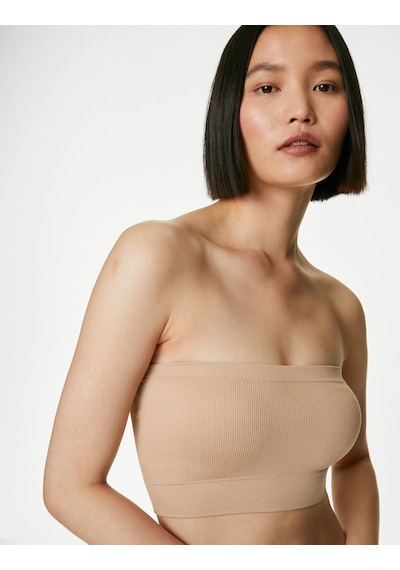 Marks & Spencer Dikişsiz Straplez Bandeau Sütyen T33002729 Bej