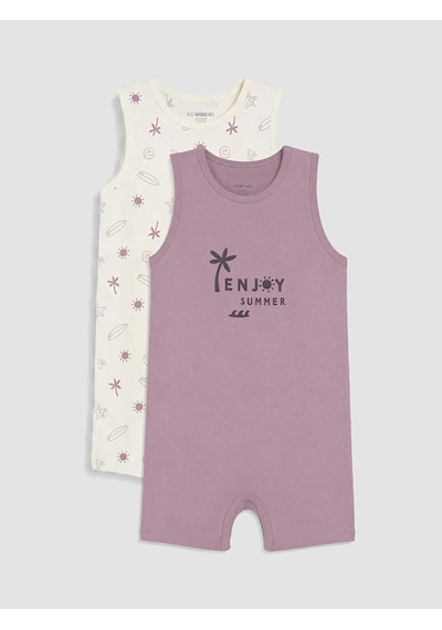 LC Waikiki Lcw Baby Bej Baskılı Erkek Bebek Tulum 2'li Lıght Beıge Prın