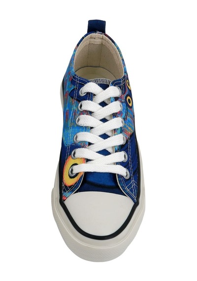 Kadın Vegan Lacivert Sneakers - Feathers Of The Owl Tasarım Çok Renkli