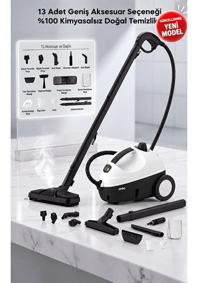 Sinbo SSC-6431 1500 W Buharlı Temizleyici + 13 Parça Aksesuar
