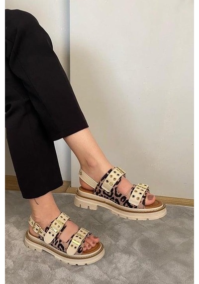 Asmi Shoes Kadın Simya Bej Leopar Çift Bantlı Kapsül Detaylı Kalın Taban Ortopedik Sandalet Bej Leopar Bej Asmi Shoes Kadın Simya Bej Leopar Çift Bantlı Kapsül Detaylı Kalın Taban Ortopedik Sandalet Bej Leopar Bej