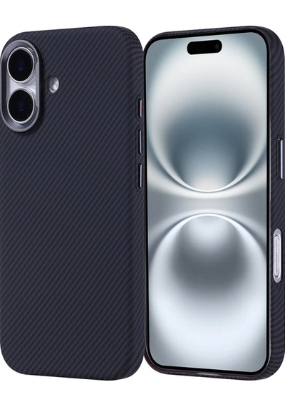 Apple iPhone Uyumlu 16 Kılıf Ultra İnce Karbon Tasarımlı Ve Magsafeli Cabix Premium Kapak Siyah