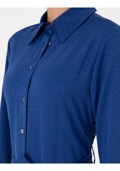 Pierre Cardin Kadın Saks Elbise Dokuma 50292931-vr045 Saks