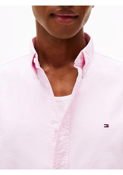 Tommy Hilfiger Solıd Herıtage Oxford Rf Shırt Erkek Pembe Uk Gömlek - Mw0mw35774