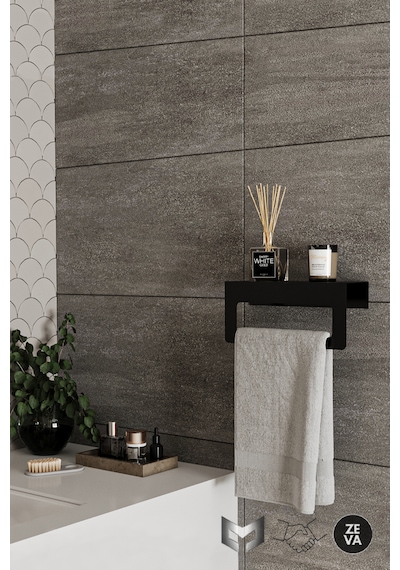 Siyah Metal Duvara Monte Havluluk - Şık Ve Dayanıklı Banyo&mutfak Siyah