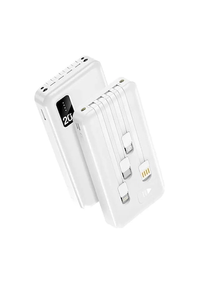 Tx209 20.000mah Kablolu Dijital Göstergeli Fenerli Dahili Telefon Stand Micro - Type C - Lightning