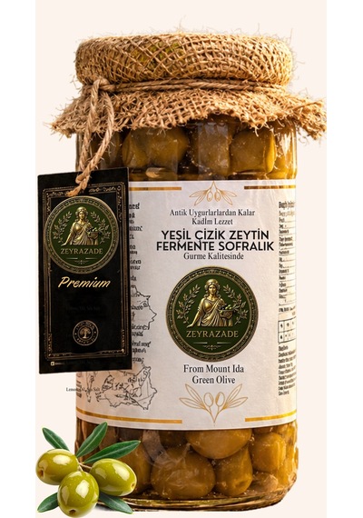 Zeyrazade Yeşil Çizik Sofralık Zeytin Fermente 950 G