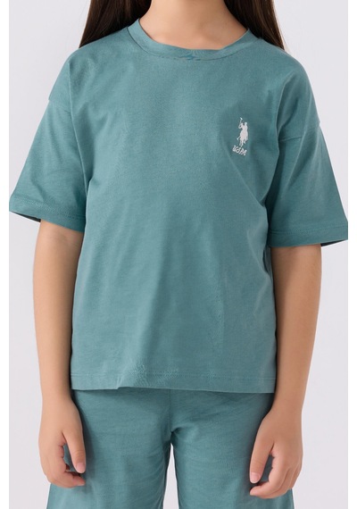 U.S. Polo Assn. U.s. Polo Assn Kız Çocuk Mavi Bermuda Takım Us1848-c-v26 Mavi