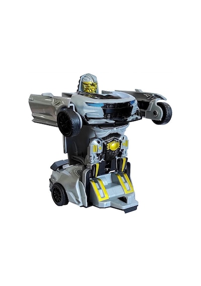 2'si 1 Arada Robota Dönüşen Spor Araba - Gri Yarış Arabası Otomatik Dönüşüm Özellikli Oyuncak Robot Çok Renkli