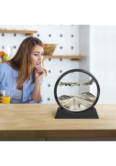 Kişiye Özel 3d Cam Hareketli Siyah Beyaz Renk Kum Sanatı